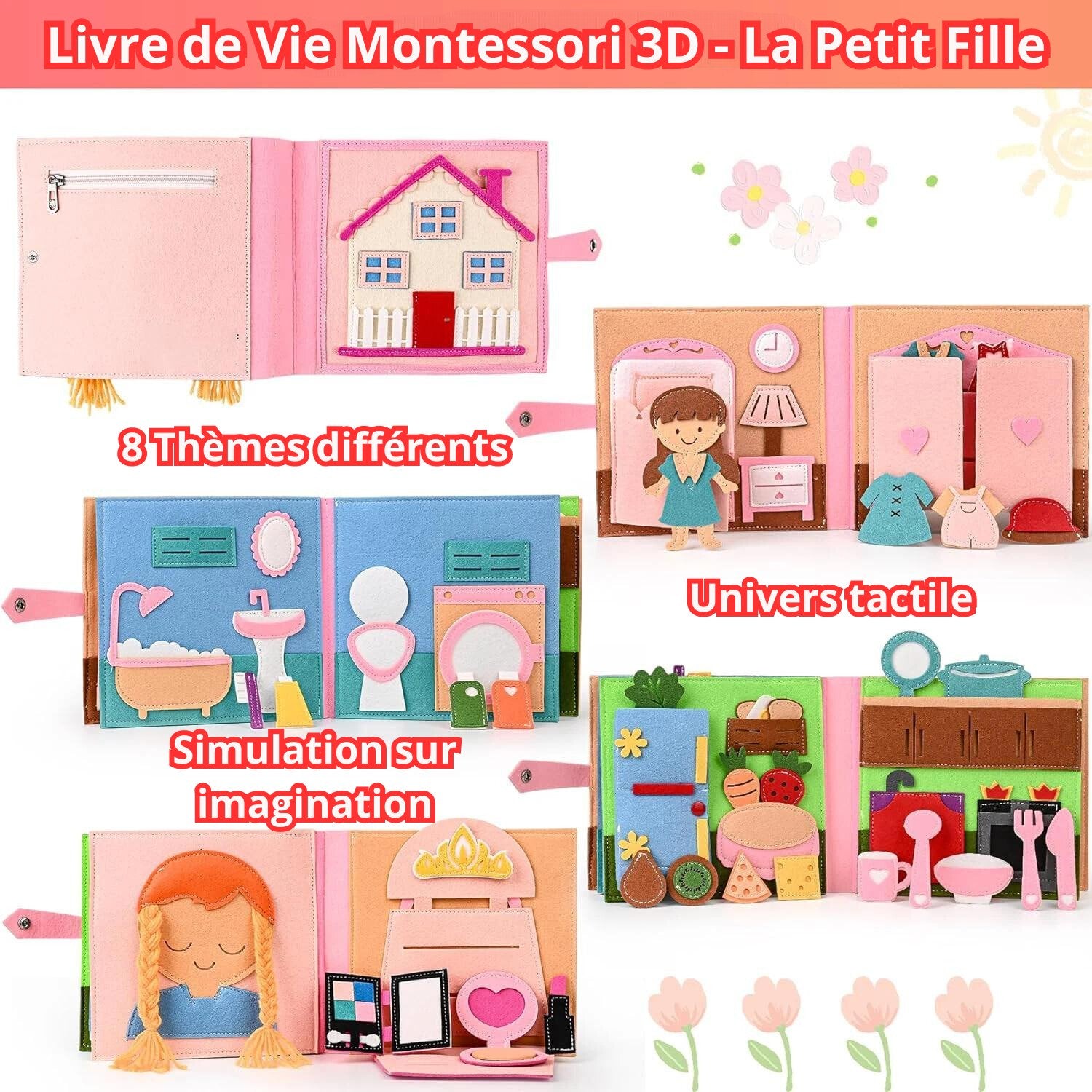 Livre de Vie Montessori 3D - La Petit Fille - Princesse Valentine