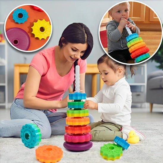 Puzzle Empilable pour Bébé - Tour Arc - en - Ciel Rotative Montessori - Princesse Valentine