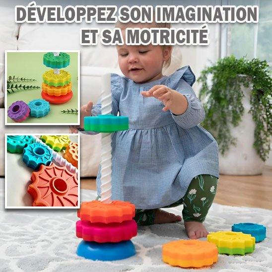 Puzzle Empilable pour Bébé - Tour Arc - en - Ciel Rotative Montessori - Princesse Valentine