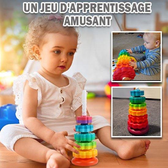 Puzzle Empilable pour Bébé - Tour Arc - en - Ciel Rotative Montessori - Princesse Valentine