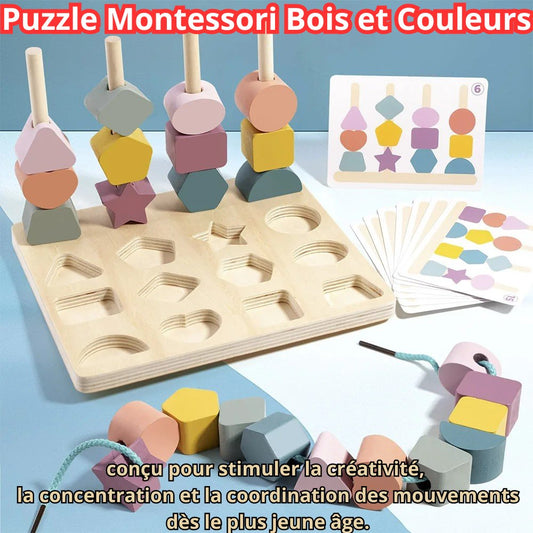 Puzzle Montessori Bois et Couleurs Jouet Éducatif Enfants - Princesse Valentine